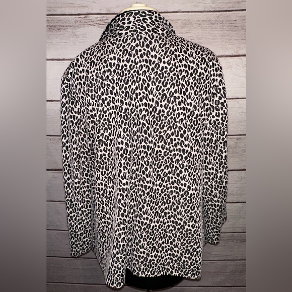 Leopard Print Lined Blazer Size 2XL by Notations, Animal Print Jacket - Picture 2 of 5